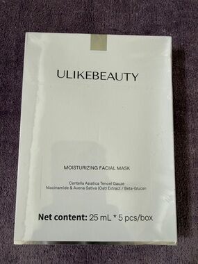 Ulike Beauty Moisturizing Facial Sheet Mask 5 Pack New Sealed Centella Oat